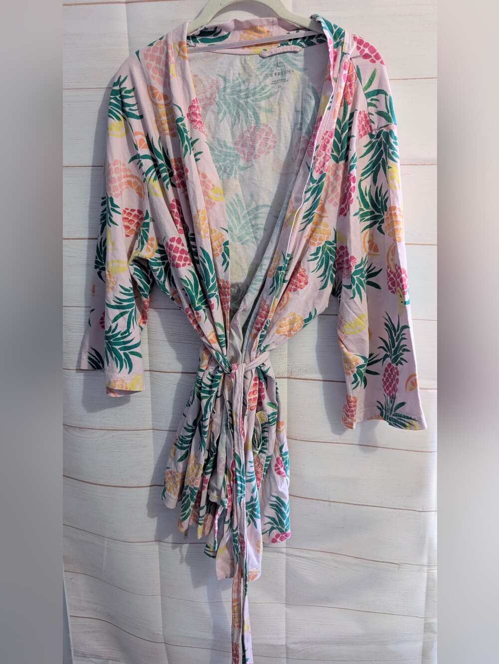 Joe Fresh Pineapple Print Lightweight Wrap Robe Size 2X